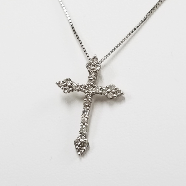 Pt850/900 クロス ダイヤ0.50ct ネックレス（4.2g）