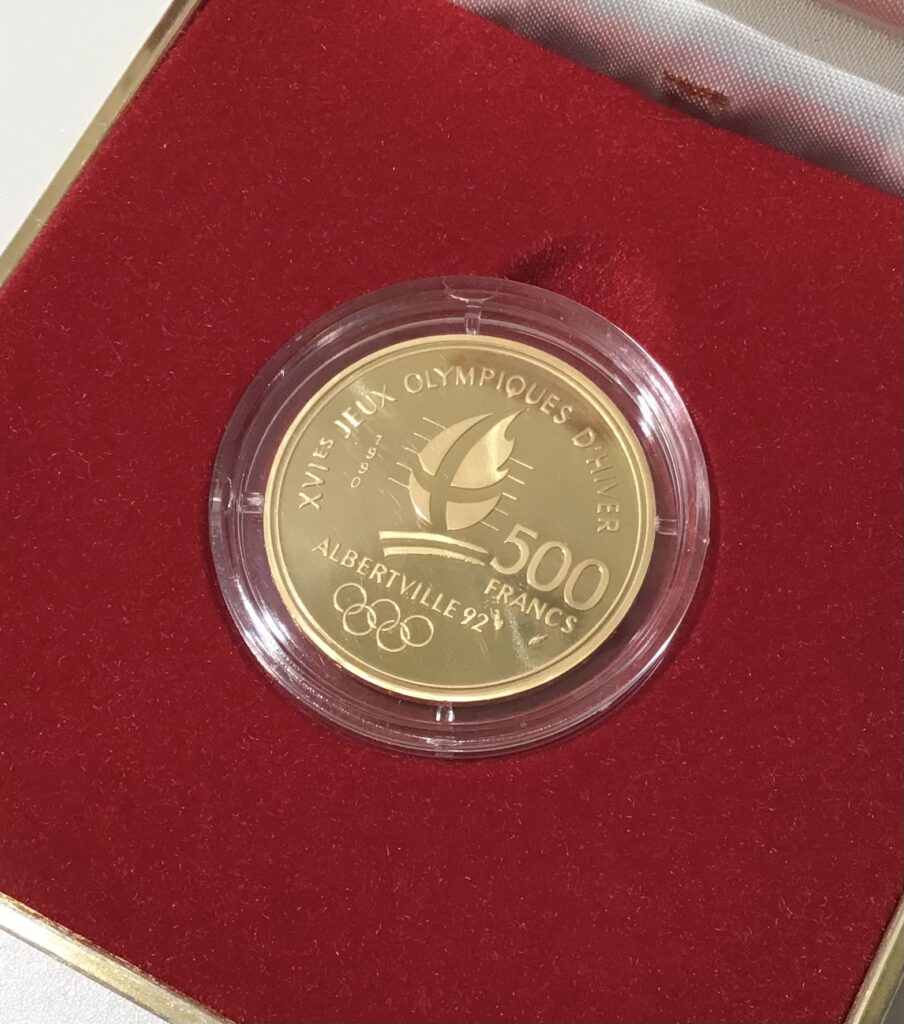 K22  アルベールビル五輪記念500フラン金貨  17.0g