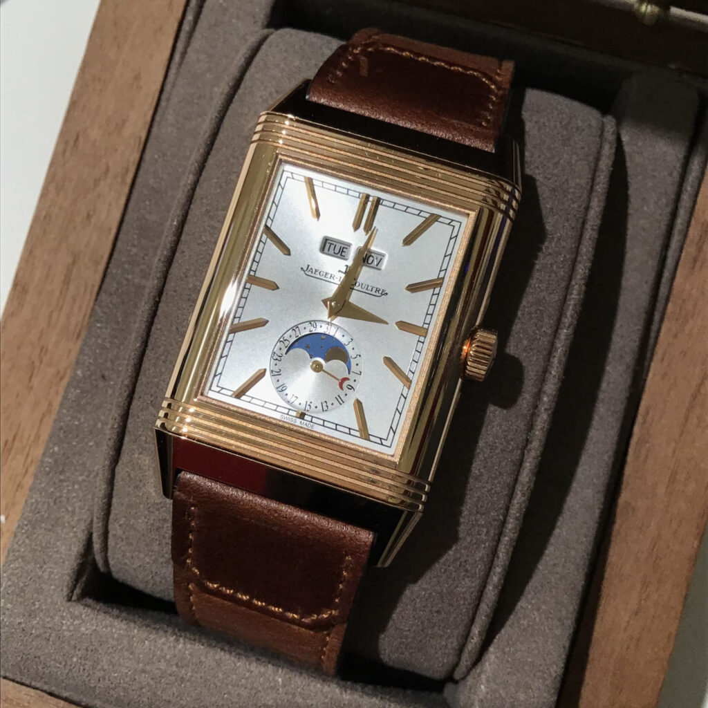 ジャガールクルト レベルソ・トリビュート デュオカレンダー K18PG/手巻 Q3912530 箱、保証書付き
