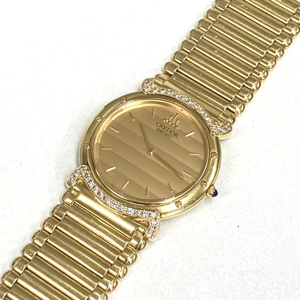セイコー クレドール K18/QZ ダイヤベゼル 5A74-0060