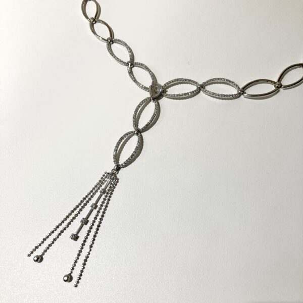 K18WG  ダイヤ1.16  メレダイヤ1.50  ネックレス