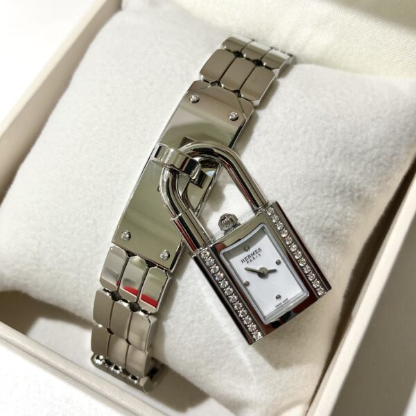 エルメス  ケリーウォッチ  ダイヤベゼル  SS/QZ  KE4.130  クロシェット、箱、保証書付き