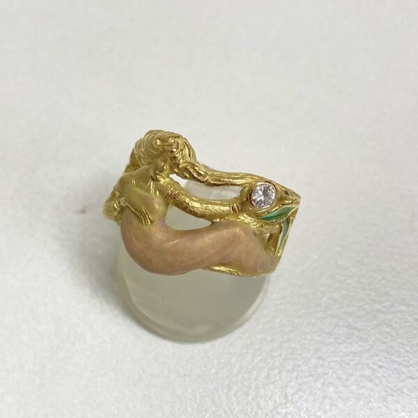 マリエラ 750 エマイユ メレダイヤ リング 箱、保証書付き