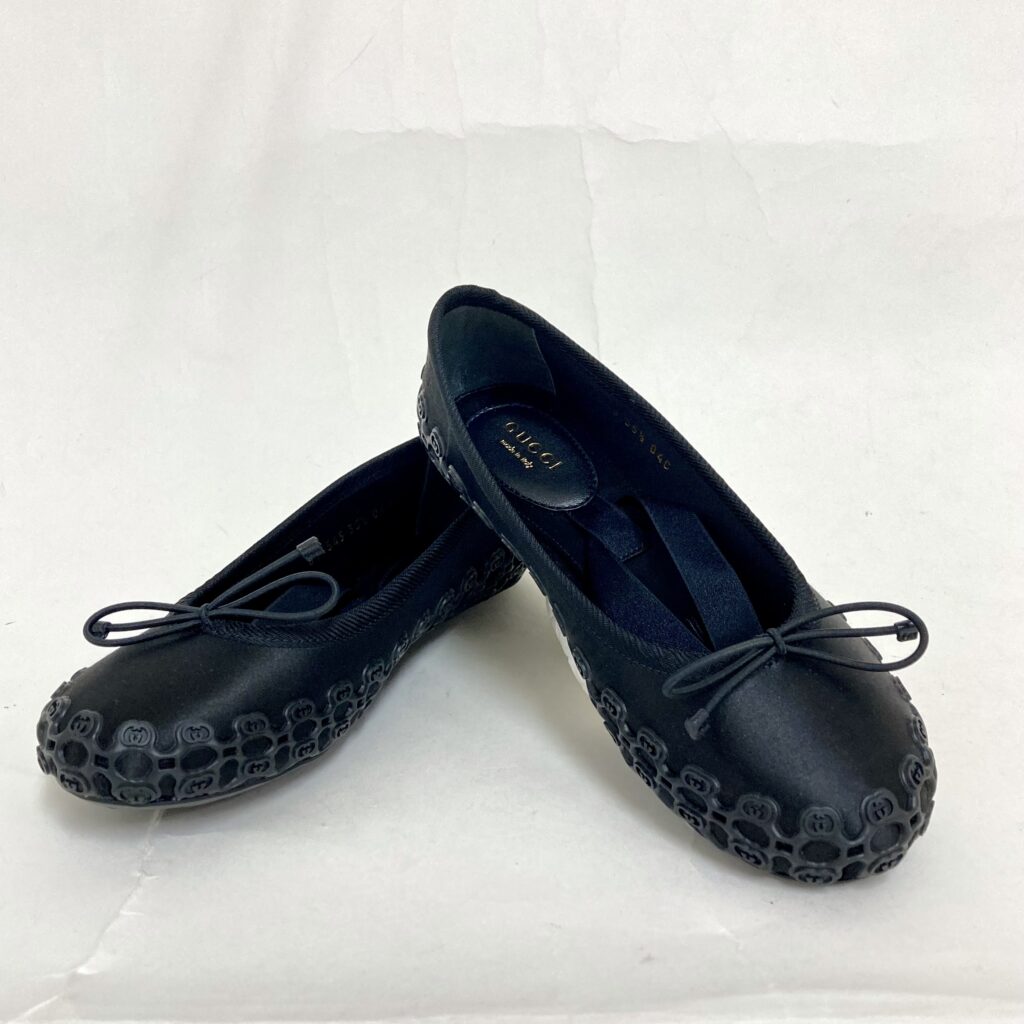 グッチ サテンxラバー Cub3d バレリーナシューズ 811545 箱付き