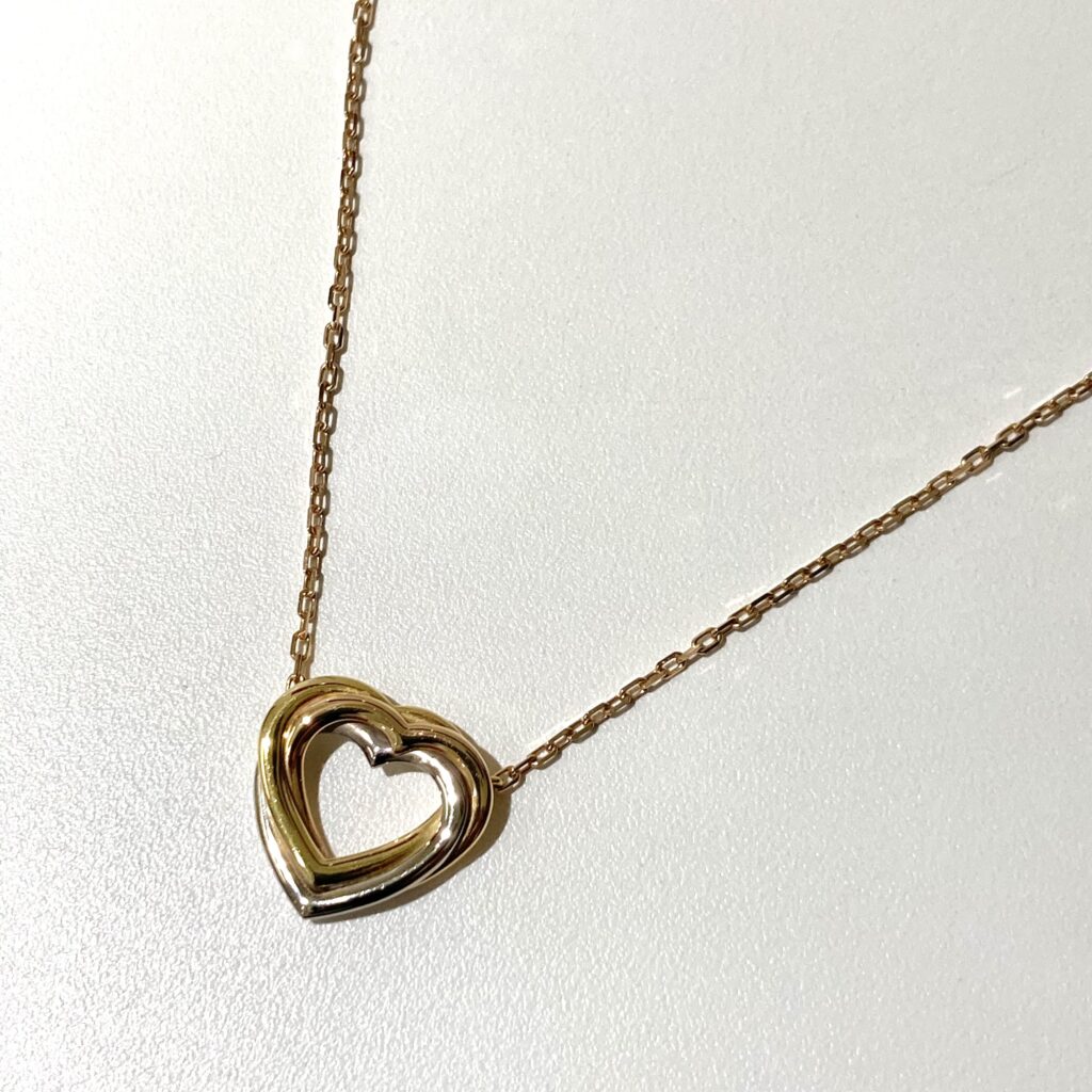 カルティエ  750  トリニティ  ハート  ネックレス  ケース付き