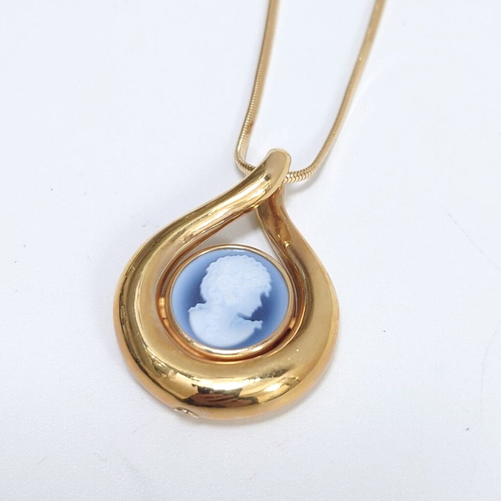 K18 ストーンカメオ ブラネックレス