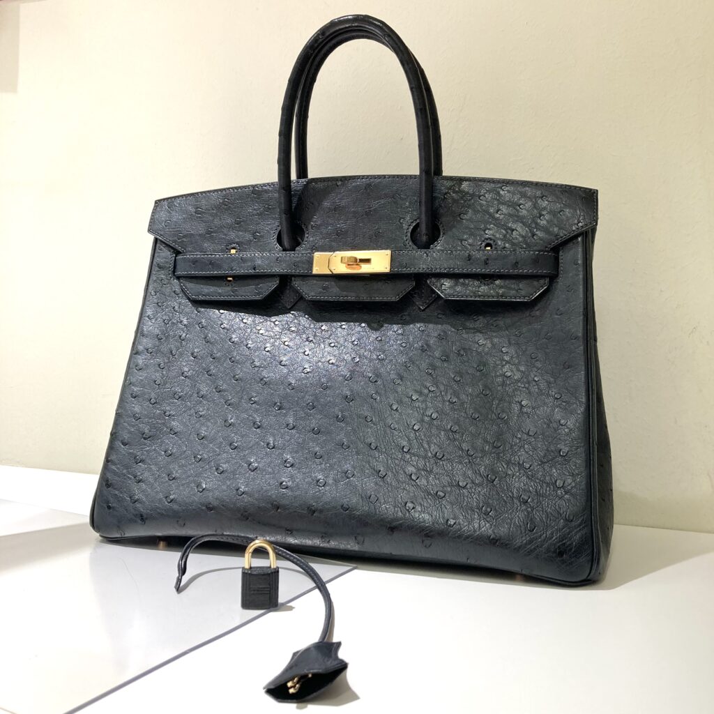 エルメス  バーキン35  オーストリッチ  □I刻