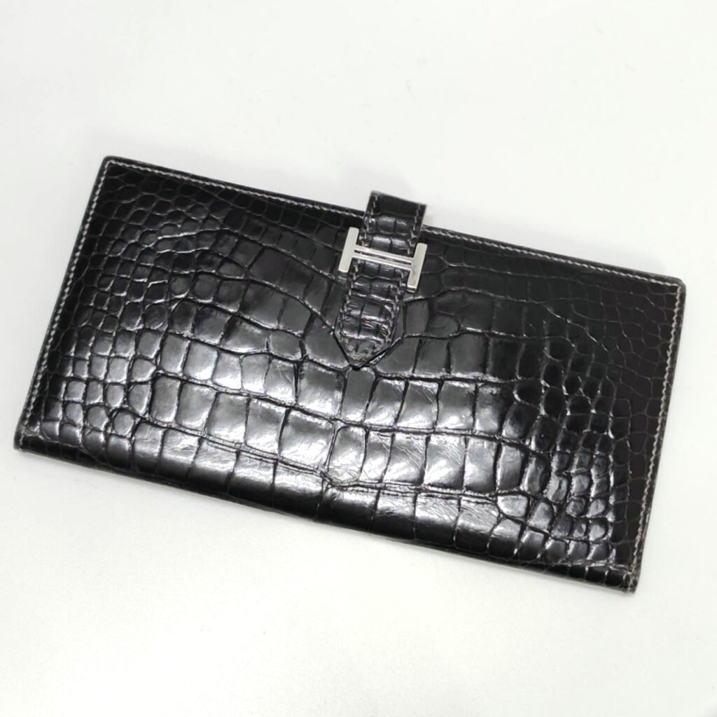 エルメス ベアン ニロティカス クロコ ⬜︎J刻 箱付き