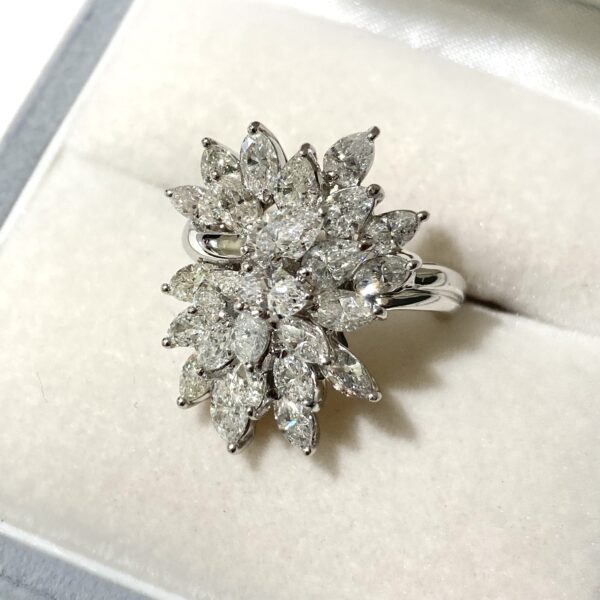 Pt900  ペアシェイプ/マーキスダイヤ3.00  リング