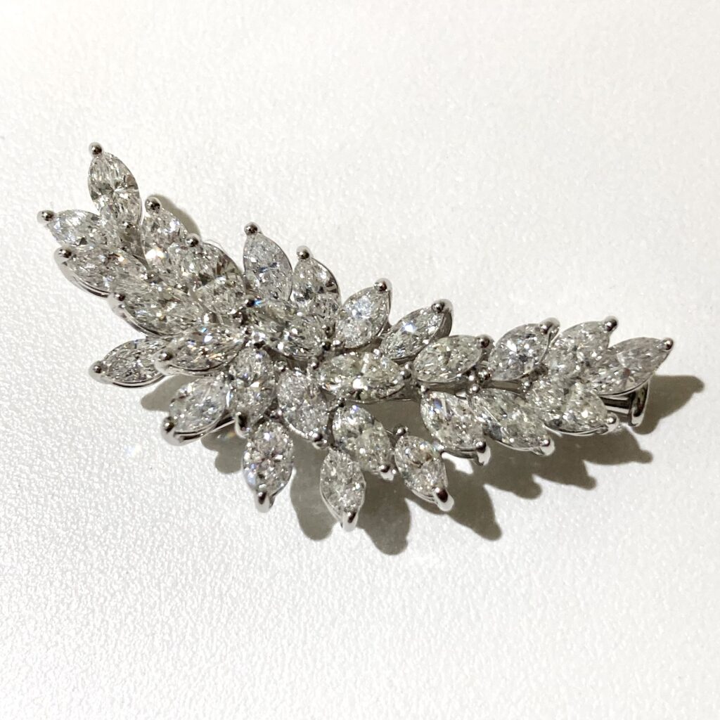 Pt900  マーキスダイヤ3.03  ブローチ