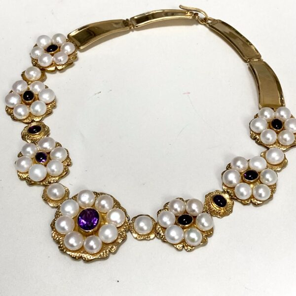 750 淡水パール アメジスト ネックレス